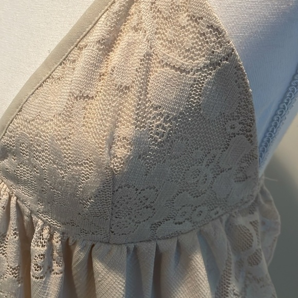 Love Culture Beige Babydoll Lacy Halter Top - Picture 4 of 7